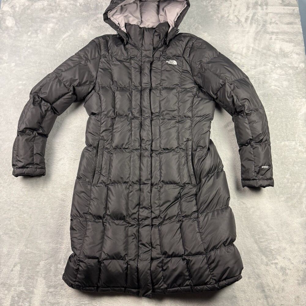 The North Face 550 Down Long Puffer Parka Jacket Black Women’s Large L